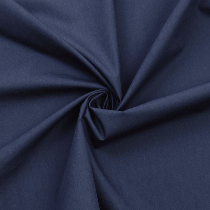 Kokvilnas poplīns - NAVY BLUE