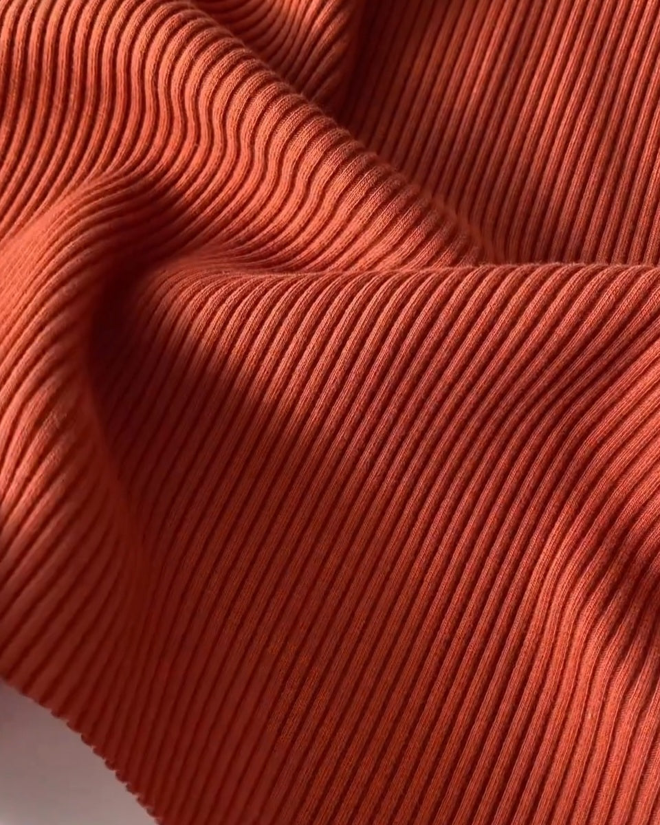 Rievotā trikotāža ar velūra efektu - TERRACOTTA