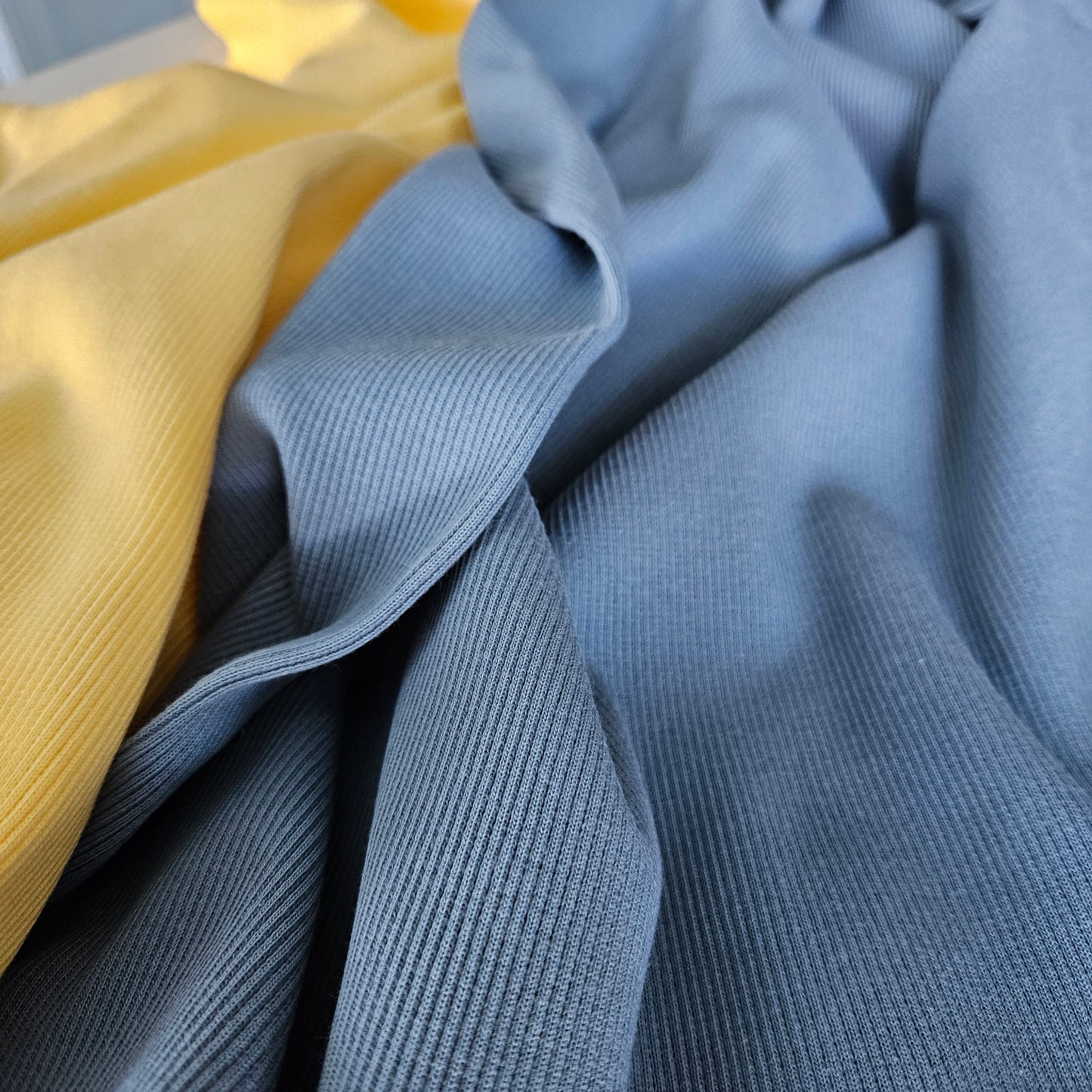 Rievotā trikotāža 340gr - VINTAGE BLUE